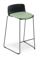 Coco_Kitchen Stool_Black_Black Frame_Seat Uph_Charisma Seafoam