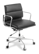 Eames Replica_Soft Pad_Midback_Chrome Frame_Black Leather