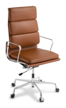 Eames Replica_Soft Pad_Highback_Chrome Frame_Tan Leather