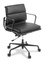 Eames Replica_Soft Pad_Midback_Black Frame_Black Leather