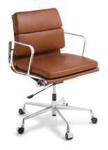 Eames Replica_Soft Pad_Midback_Chrome Frame_Tan Leather