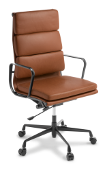 Eames Replica_Soft Pad_Highback_Black Frame_Tan Leather