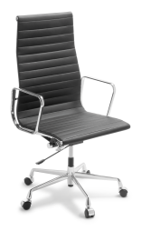 Eames Replica_Classic_Highback_Chrome Frame_Black Leather