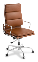 Eames Replica_Soft Pad_Highback_Chrome Frame_Tan Leather