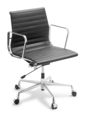 Eames Replica_Classic_Midback_Chrome Frame_Black Leather