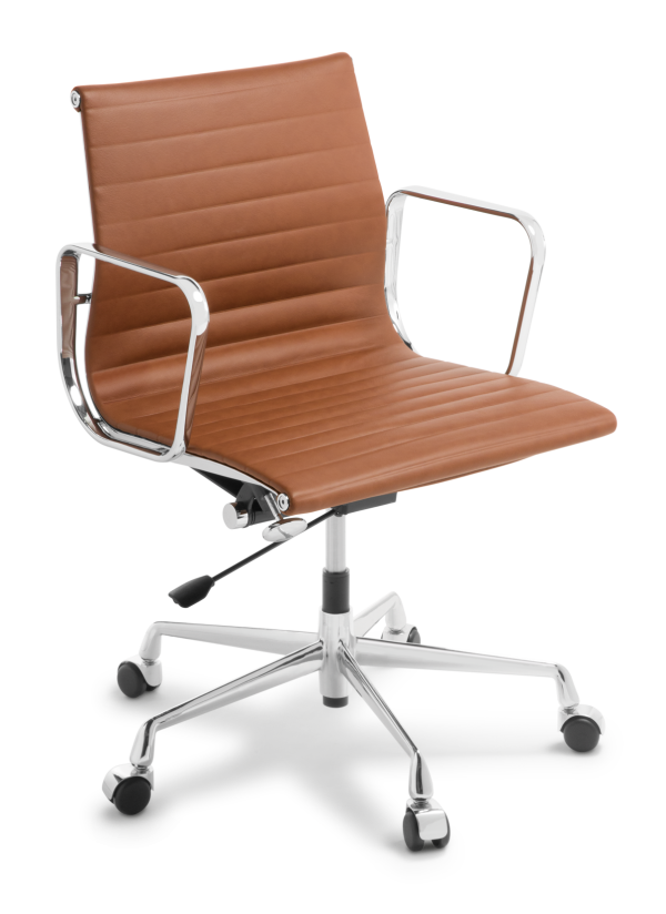 Eames Replica Classic Mid Back Tan Chrome Frame