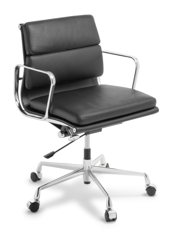 Eames Replica Soft Pad Mid Back Black Chrome Frame