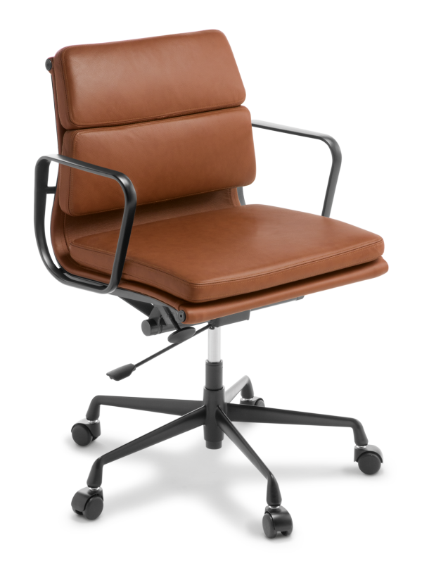 Eames Replica Soft Pad Mid Back Tan Black Frame