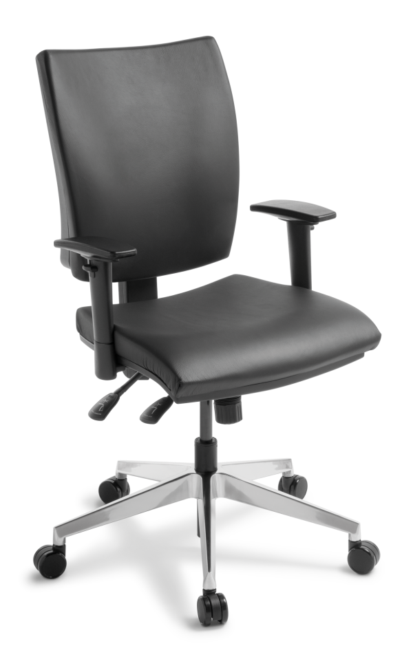 Edge Mid Back Arms PAB Black Leather