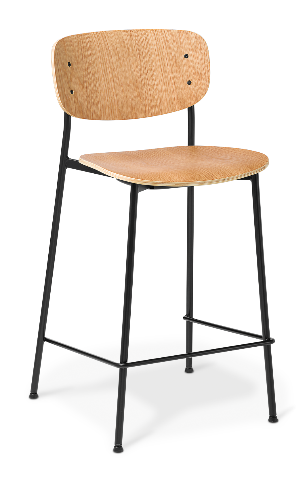 Grove Kitchen Stool Oak Timber Black Frame