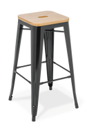 Industry_Bar Stool_Black_Ash Timber Top
