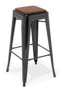 Industry_Bar Stool_Black_Seat Uph_Eastwood Tan