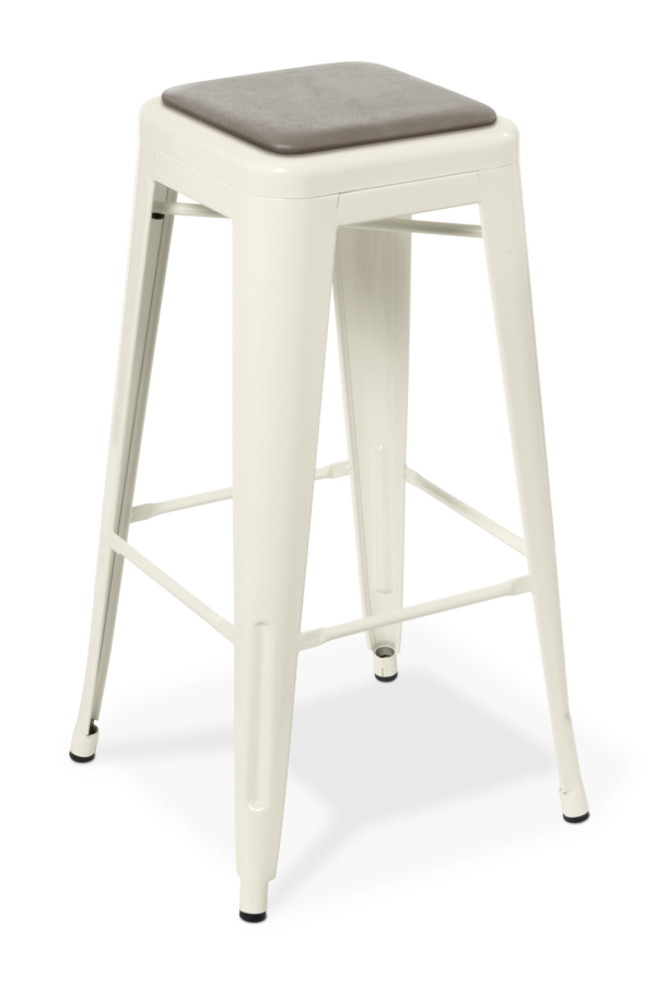 Industry Barstool White Seat Uph Eastwood Dove