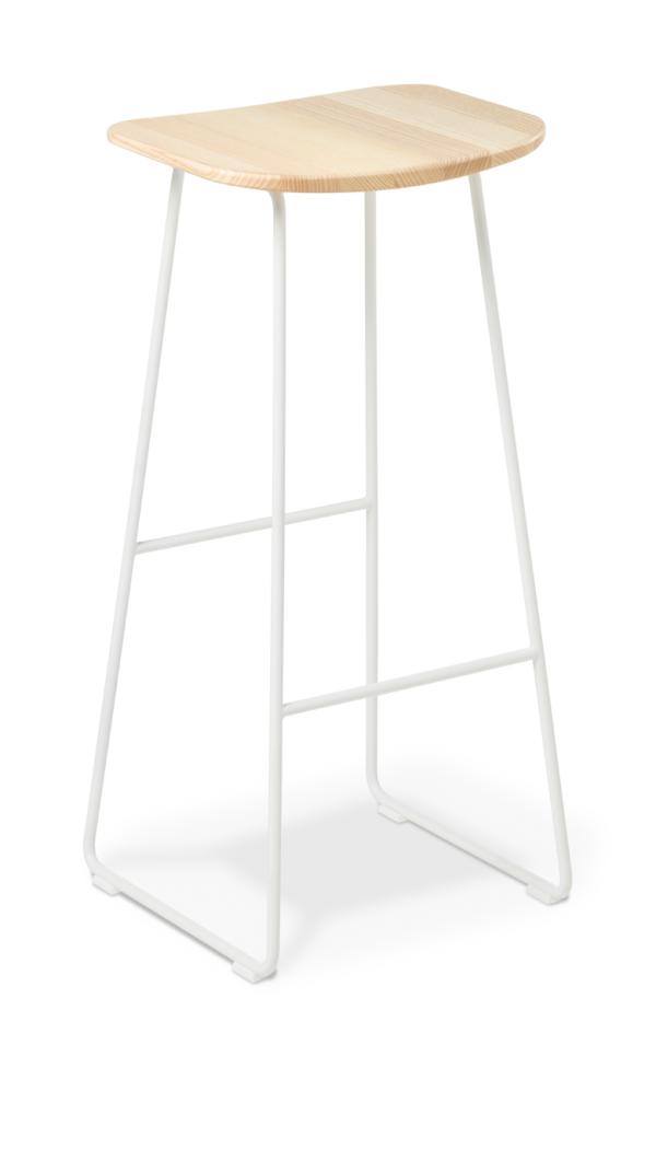 Klein Barstool Natural Ash White Frame