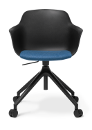 Loria_Armchair_Swivel_Castors_Black_Seat Pad_Augustus Denim