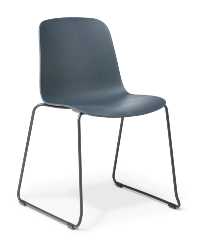 Loria Chair Sled Navy Black Frame