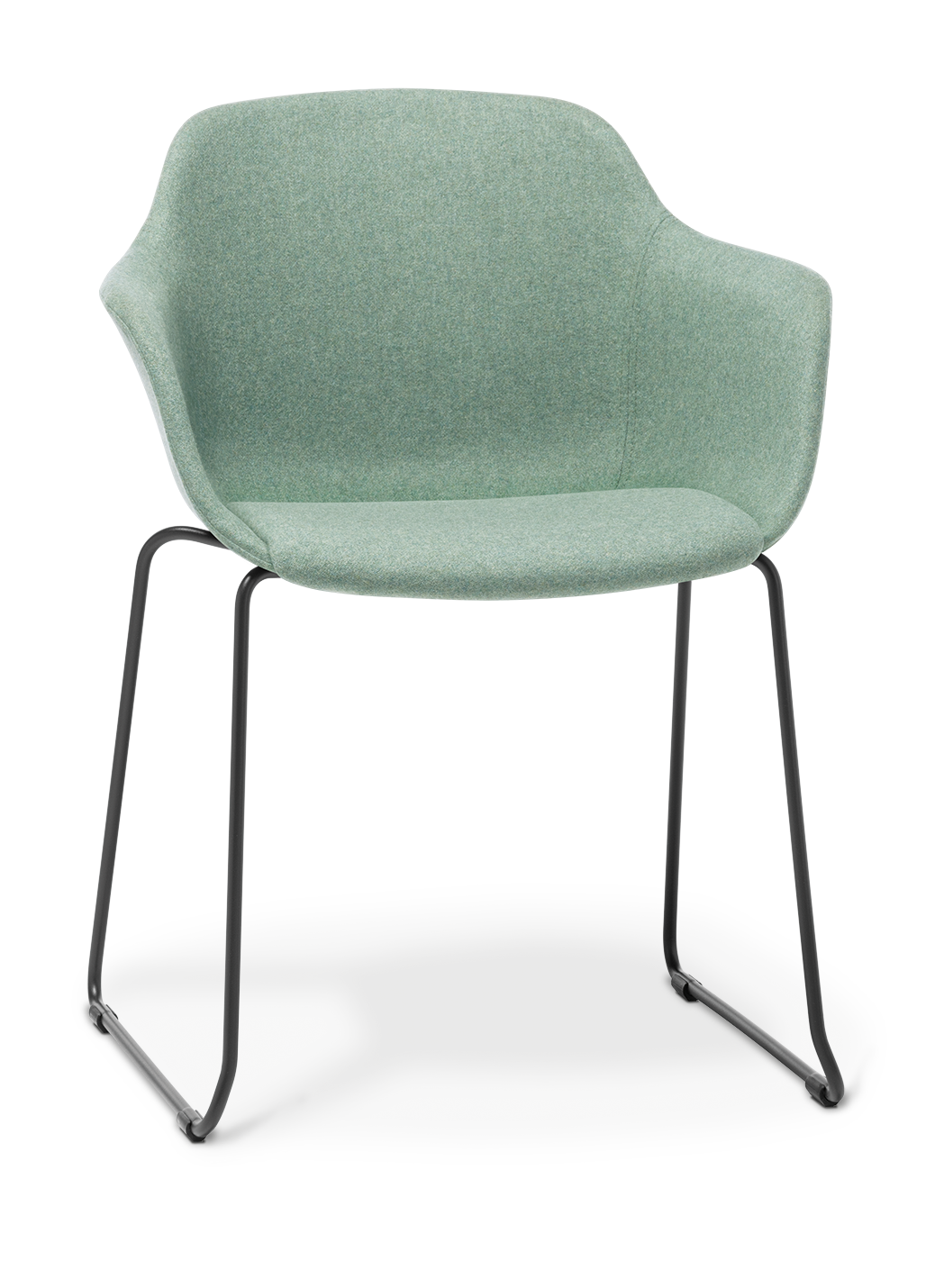 Loria Armchair Sled Black Frame Upholst Augustus Seaglass