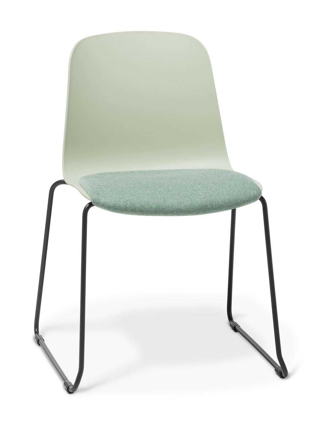 Loria Chair Sled Lichen Black Frame Seat Uph Augustus Seaglass