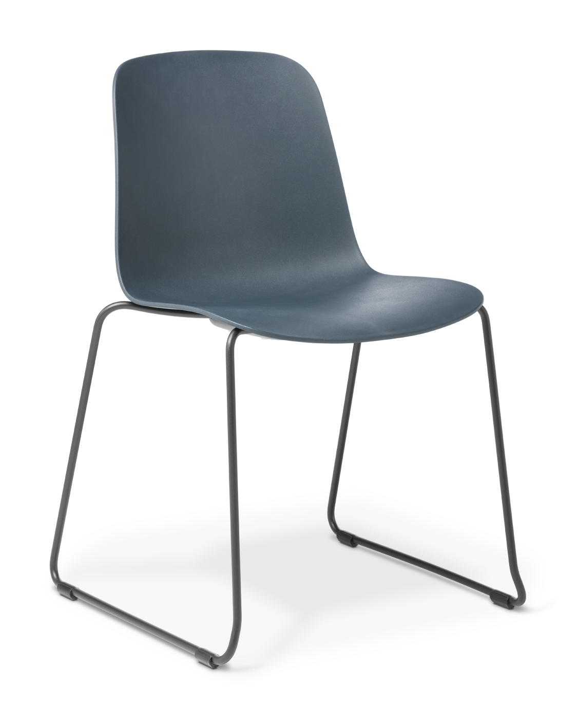 Loria Chair Sled Navy Black Frame