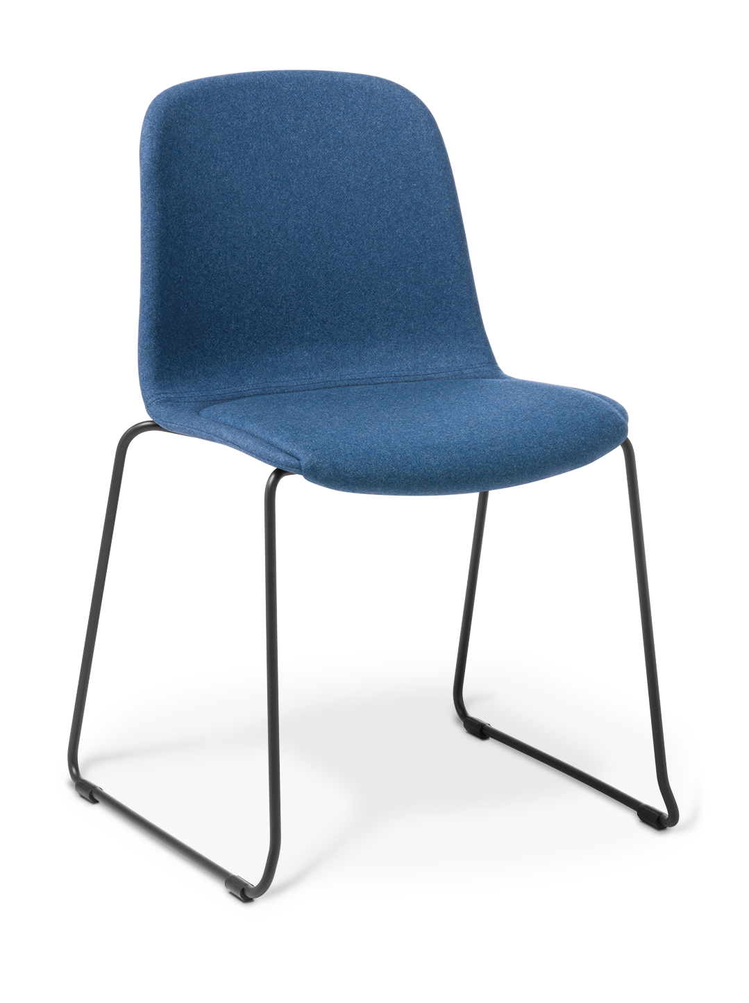 Loria Chair Sled Black Frame Upholst Augustus Denim