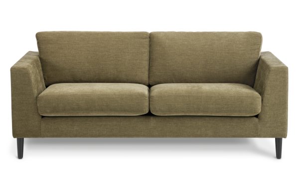Mackenzie 2 seater Black Timber Feet Copeland Olive front