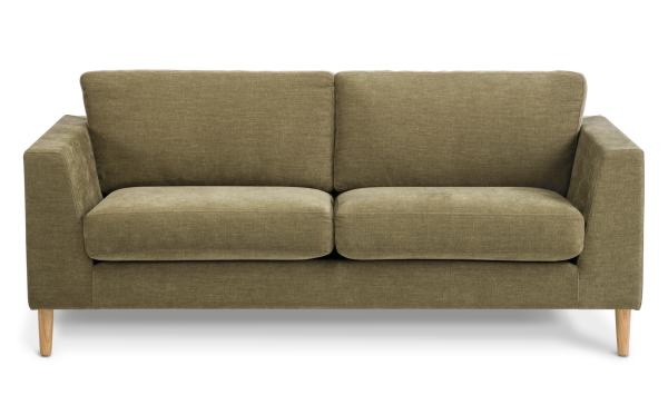 Mackenzie 2 seater Natural Timber Feet Copeland Olive front