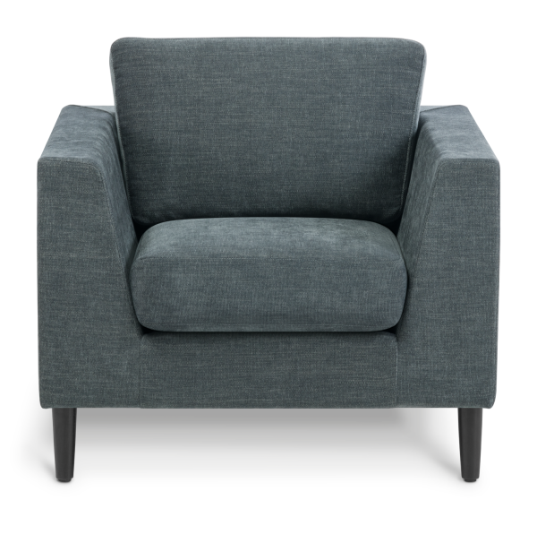 Mackenzie Chair Black Timber Feet Copeland Charcoal front