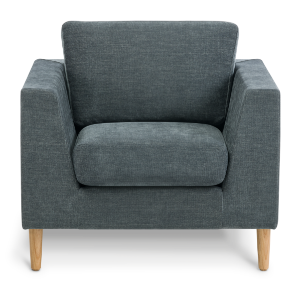 Mackenzie Chair Natural Timber Feet Copeland Charcoal front