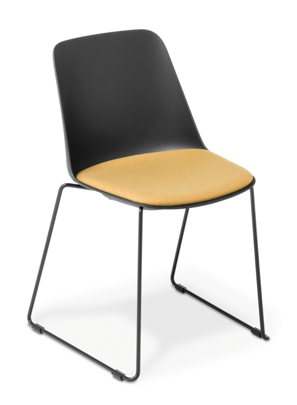 Max Sled Black Black Frame Seat Uph Octavius Ochre