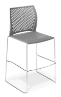 Net_Bar Stool_Grey_Chrome Frame