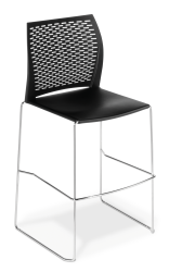 Net_Bar Stool_Black_Chrome Frame