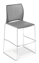 Net_Bar Stool_Grey_Chrome Frame
