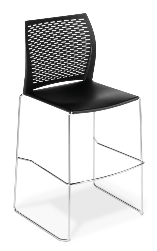 Net Barstool Black Chrome Frame