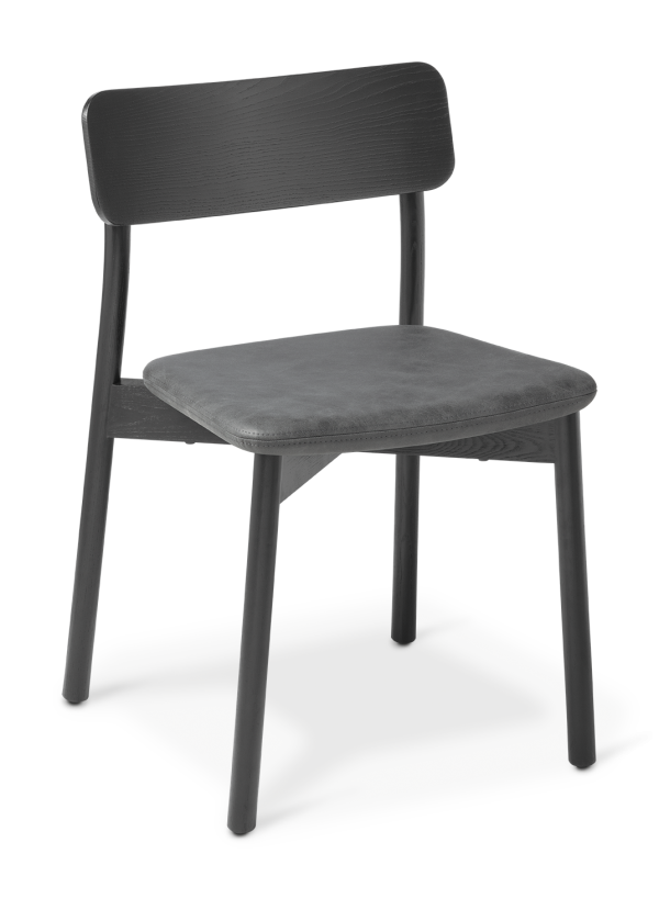 Orlo Chair Black Ash Frame Seat Uph Pelle Onyx