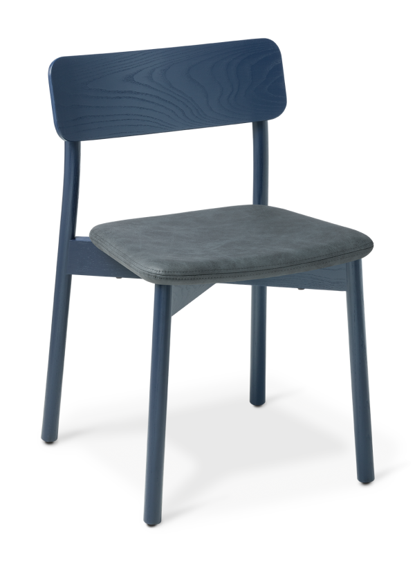 Orlo Chair Navy Ash Frame Seat Uph Pelle Navy