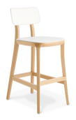 Polka_Kitchen Stool_White_Natural Beech