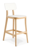 Polka_Kitchen Stool_White_Natural Beech