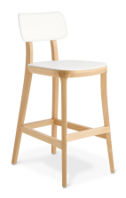 Polka_Kitchen Stool_White_Natural Beech