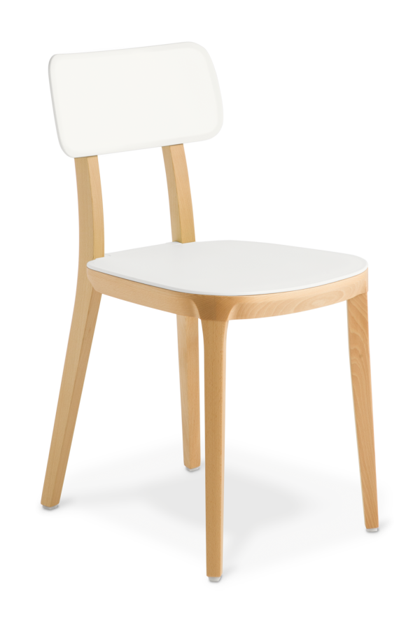 Polka Chair White Natural Beech Frame