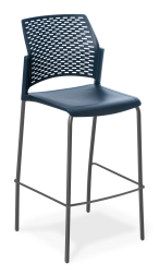 Punch_Bar Stool_Navy_Black Frame