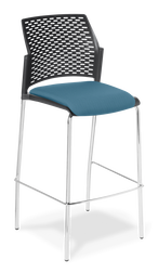 Punch_Bar Stool_Black_Chrome Frame_Seat Uph_Ocean