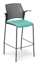 Punch_Bar Stool_Black_Arms_Seat Uph_Beachcomber Aqua