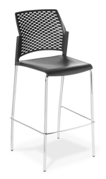 Punch_Bar Stool_Black_Chrome Frame