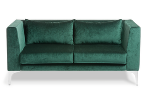 Romano 2 seater Cushions Chrome Feet Victory Pine Front