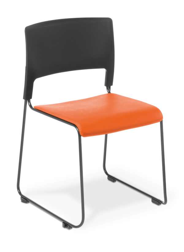Slim Black Seat Uph Stock Vinyl Orange