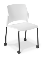 Spring_4-Leg_Castors_Black Frame_White