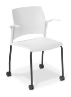 Spring_4-Leg_Castors_Black Frame_White_Arms