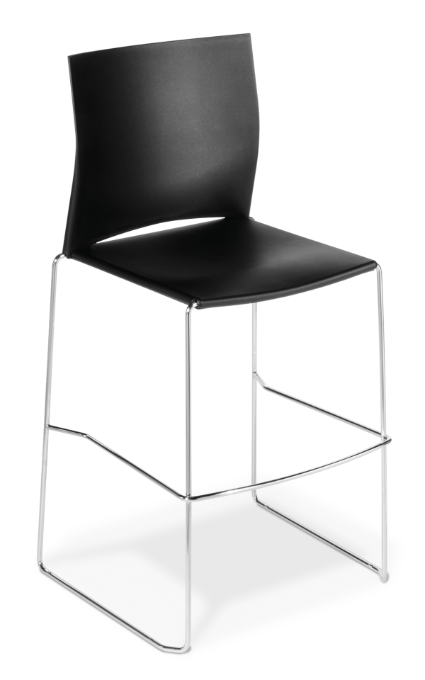 Web Barstool Black Chromeframe